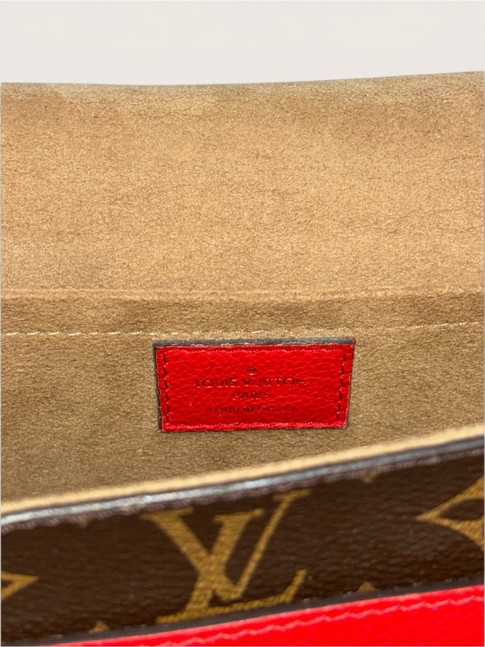 Louis Vuitton Monogram Messenger Bag with Red Leather Accent - Picture 5 of 6